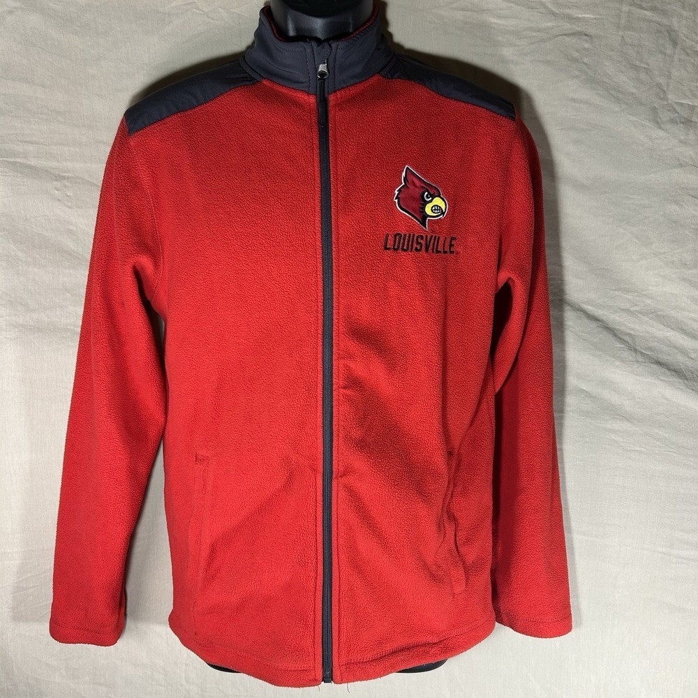 Colosseum Louisville Cardinals Jacket Men's‎ S Red Full Zip Fleece NCAA UofL